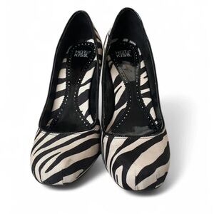 Hot Kiss Zebra Print Heels in Black and Cream